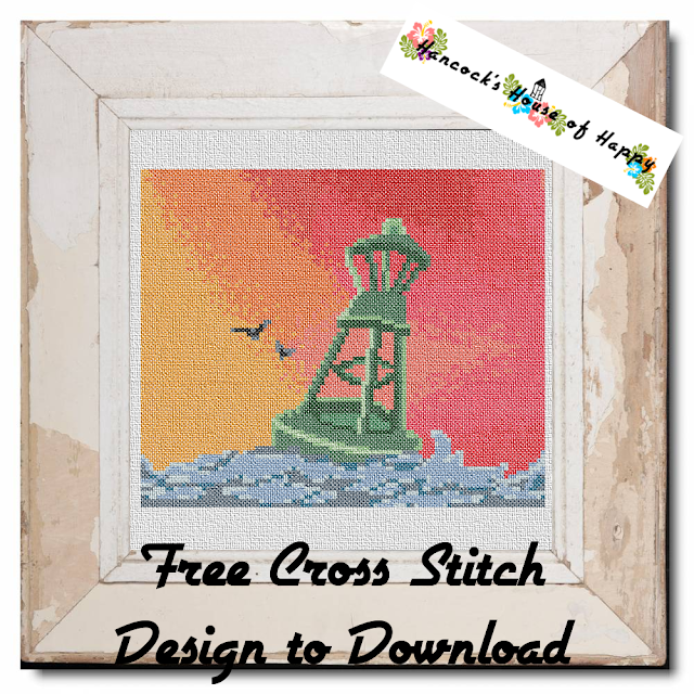 Red Sky at Night Free Nautical Sunset Full Coverage Cross Stitch Pattern to Download