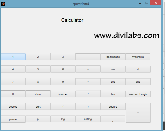 MATLAB GUI Calculator