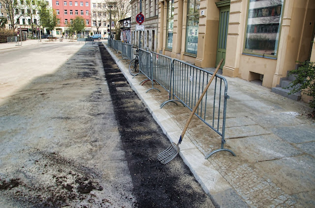 Baustelle Straßenbauarbeiten, Templiner Straße und Schwedter Straße, 10119 Berlin, 03.04.2014