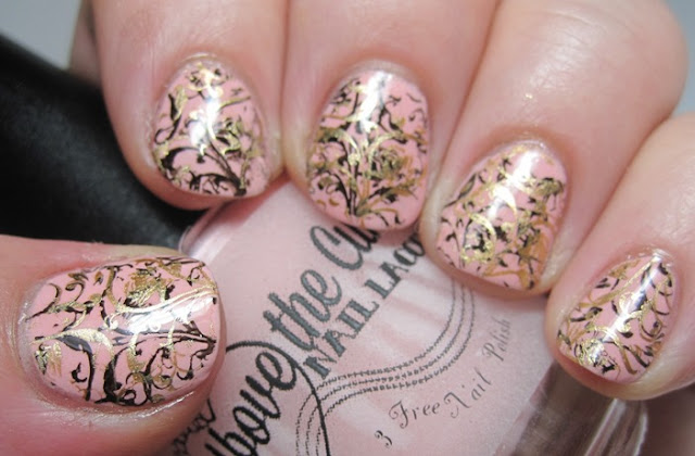 Genevieve with shadow stamping in black and gold