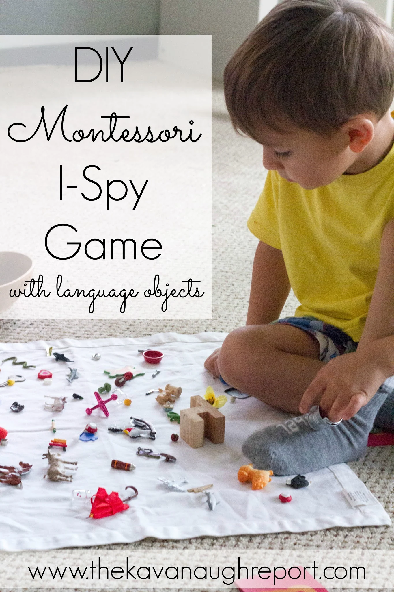 DIY Montessori I-Spy Game with Language Objects