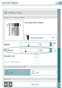 Cut Settings in Silhouette Studio.  Tutorial on Silhouette Blades by Nadine Muir for Silhouette UK