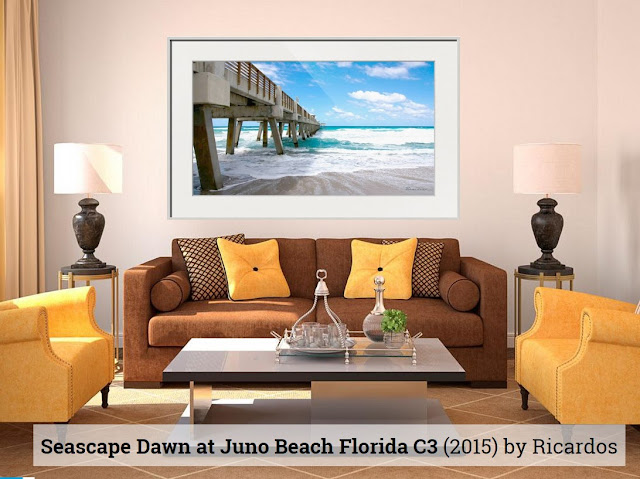 Seascape Juno Beach Pier Florida B1 by Photographer Ricardos Creations