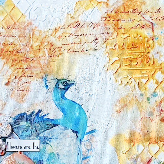 Using rice paper in mixed media projects - Ciao Bella paper Indigo Collection - project by Lou Sims