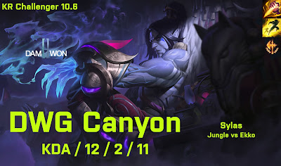 DWG Canyon Sylas JG vs Ekko - KR Challenger 10.6