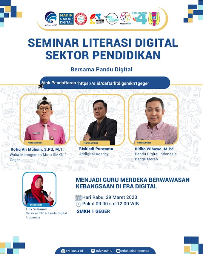 Seminar Literasi Digital Sektor Pendidikan Bersama Pandu Digital di SMKN 1 Geger Kabupaten Madiun