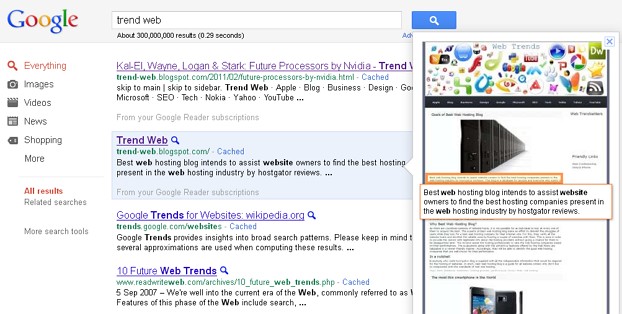 Trend web on google.com