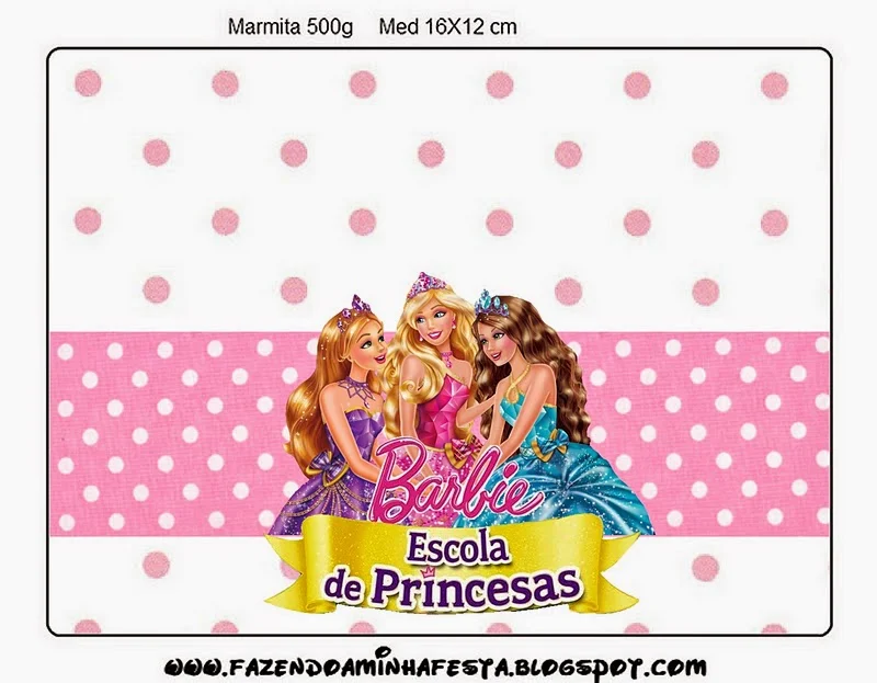 Barbie Princess School Free Printable  Labels.