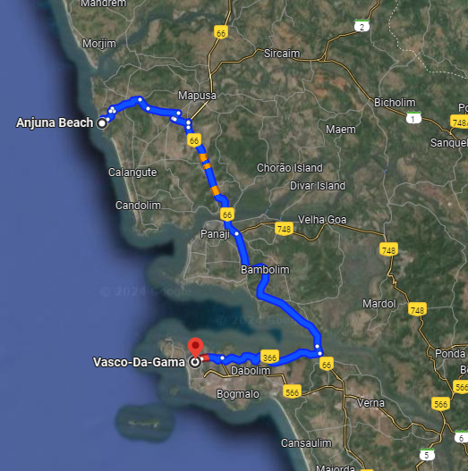 Anjuna to Vasco Station