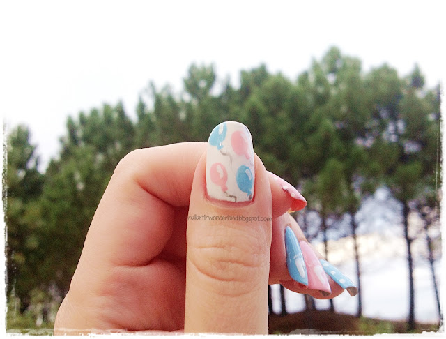 Baby Shower / Gender Reveal / Bebek / Balon Nail Art