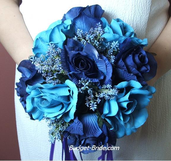 blue flowers bouquet. Blue Wedding Bouquet Flowers