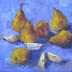 Pears On Violet Still Life Oil Painting