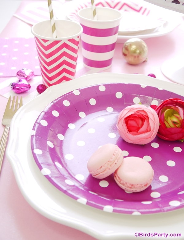 Table de Noël Rose Girly et Dorée | BirdsParty.fr