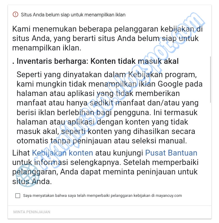 Google Adsense konten tidak masuk akal