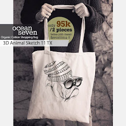 OceanSeven_Shopping Bag_Tas Belanja__Nature & Animal_3D Animal Sketch 11 TX