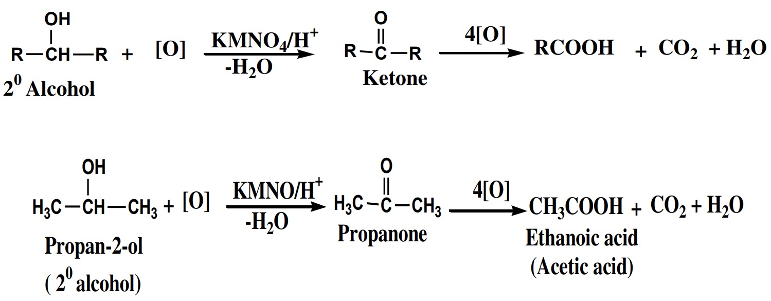 Oxidation of 2° alcohols by oxidizing agents