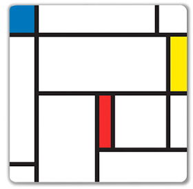 magnetic whiteboard with a Mondrian look