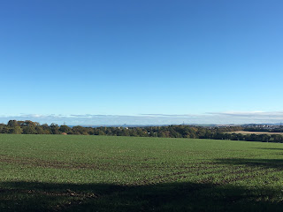 Farmlands with Berwick Law in the distance.