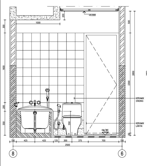  Detail  Kamar  Mandi  atau WC Jurnal Arsitektur