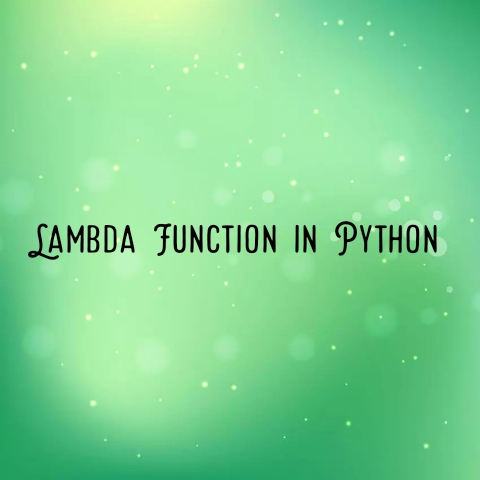 Lambda function in python