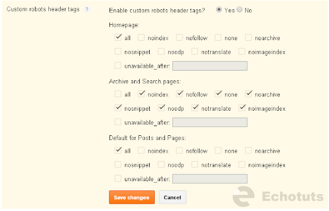 cara setting custom robots header tag dengan seo - echotuts