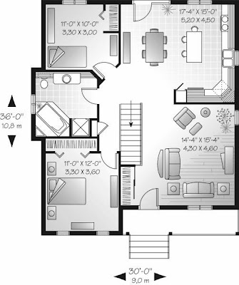 PLANO DE CASA 2 HABITACIONES