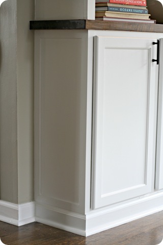 trim on side of cabinet