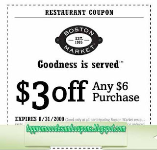 Free Printable Boston Market Coupons