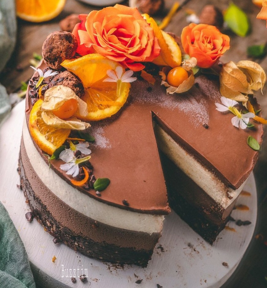 mocha orange raw cake