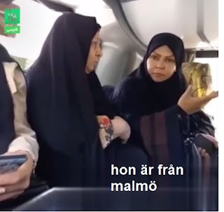 Dessutom är denna kvinna, som är irakisk och har rest till Iran och kräver  iranska kvinnor bär  hijab  bosatt i Malmö, Sverige, och har ett svenskt pass.