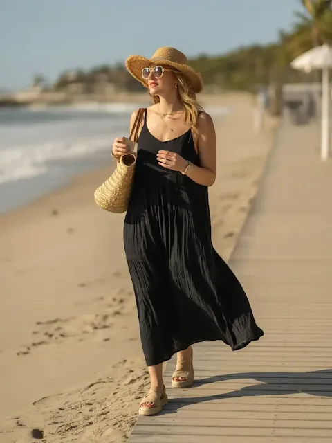 Make It Beach-Ready with a Straw Hat and Sandals