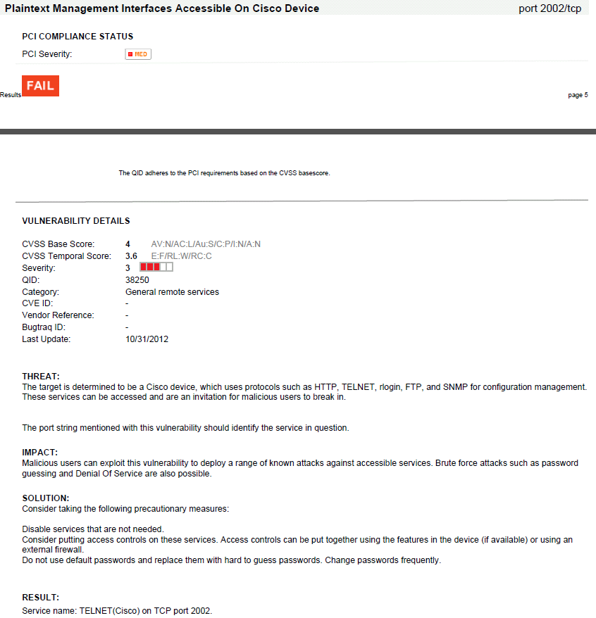 Vulnerability Mitigation - Plaintext Management Interfaces Accessible On Cisco Device