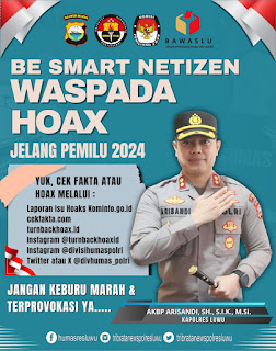 Jelang Nataru dan Pemilu 2024, Kapolres Luwu Himbau Waspada Akan Berita Hoax