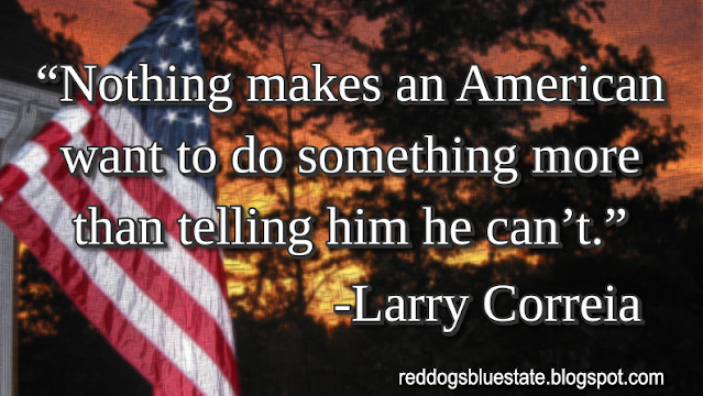 “[N]othing makes an American want to do something more than telling him he can’t.” -Larry Correia