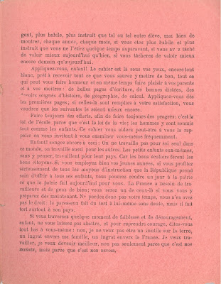 Troisième de couverture d’un cahier de devoirs mensuels, 1894 (collection musée) 