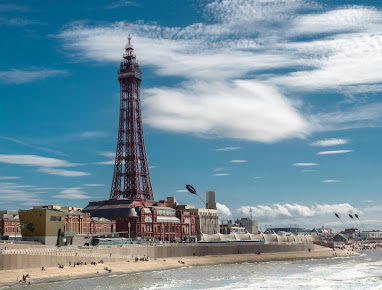Blackpool Tower and Pleasure Beach.
