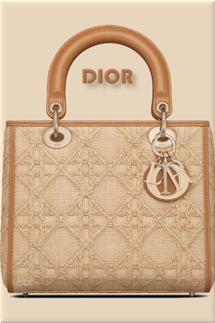 ♦Medium natural cannage raffia Lady Dior bag #dior #bags #brown #brilliantluxury