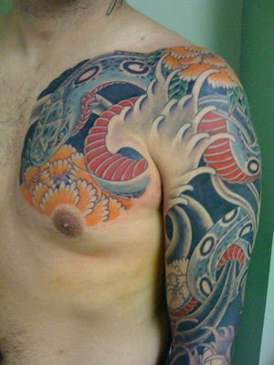 mens tattoos, shoulder tattoos, sleeve tattoos, japanese tattoos, abstract tattoo