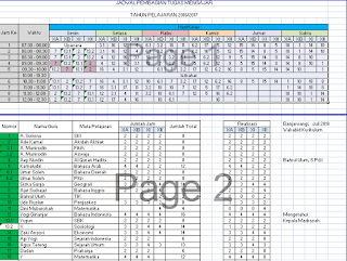 jadwal pembagian tugas mengajar