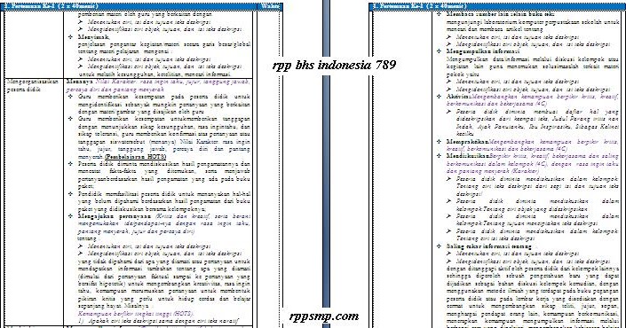 Download Rpp Bahasa Indonesia Smp Kelas 7 8 9 Kurikulum ...