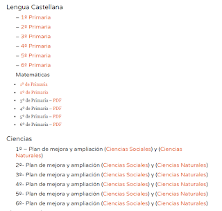 PLAN DE MEJORA Y AMPLIACIÓN . SANTILLANA. TODOS LOS CURSOS DE PRIMARIA