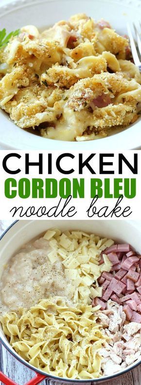 cken Cordon Bleu Noodle Bake makes an easy Chicken Cordon Bleu Noodle Bake