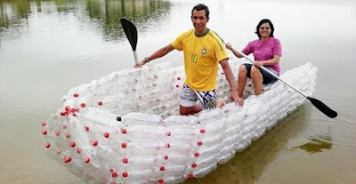 reciclar reciclando reciclagem diy faça voce mesmo garrafa pet embalagem artesanato reutilizavel reutilizando sustentabilidade canoa barco meio de transporte embarcação 