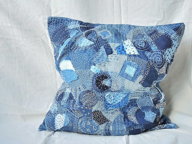 freestyle sashiko kussen pillow diy