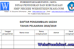 Format Daftar Pengambilan Ijazah 2019