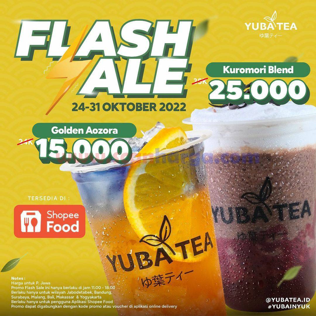 YUBA TEA Promo SHOPEEFOOD FLASH SALE – Menu Spesial cuma 15RB