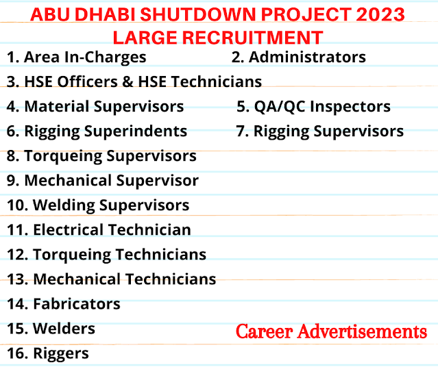 Abu Dhabi Shutdown Project 2023 Large Recruitment