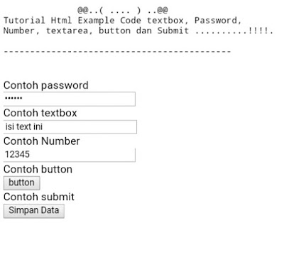 Form kode html source program textbox button pasword 