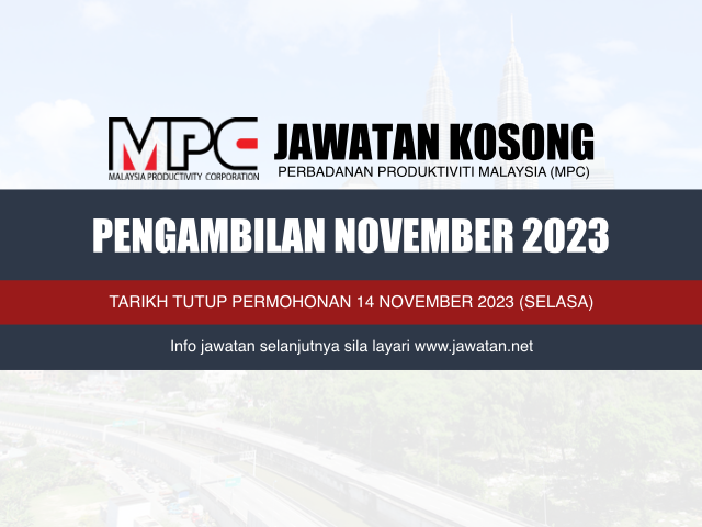 Jawatan Kosong Perbadanan Produktiviti Malaysia (MPC) November 2023