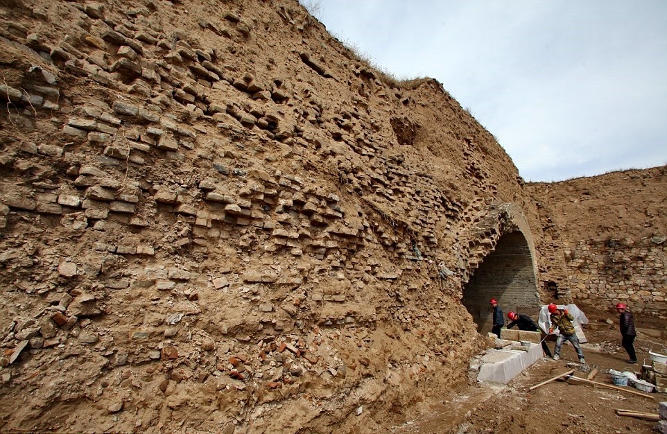 Military castle of Ming Dynasty under restoration in Hebei Province